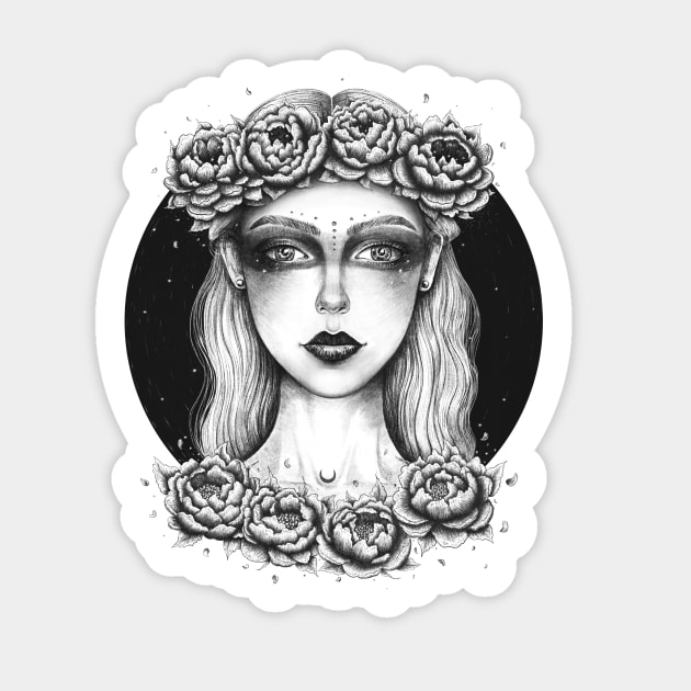 Night girl Sticker by kodamorkovkart